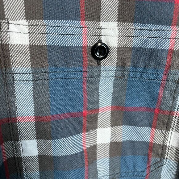 J Crew Shirt Mens Medium Blue Red Plaid Sporting Goods Flannel Button Up Cotton - Picture 4 of 8